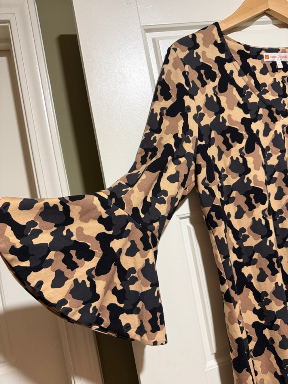 Jude Connally Tan & Black Camo-Print Midi Dress - Picture 3 of 6